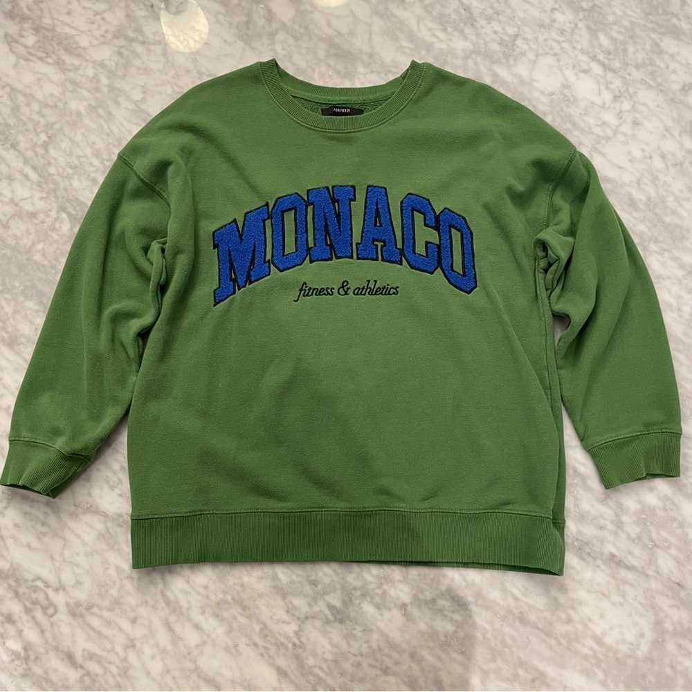 Monaco Green Graphic Sweatshirt Size XSmall - Picture 6 of 9